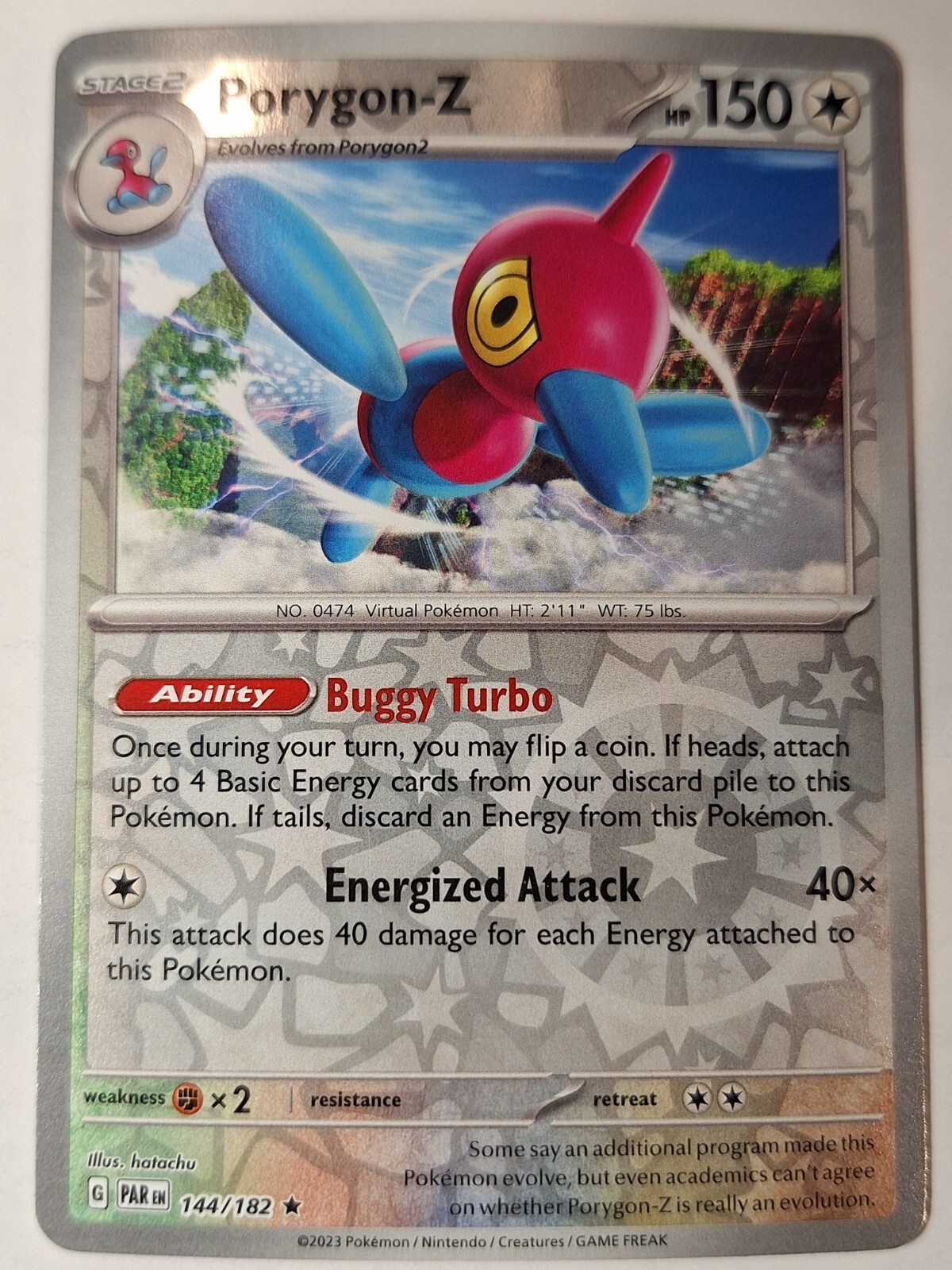 Porygon-Z - 144/182 Sv04: Paradox Rift Pokemon Reverse Holo Foil Nice!
