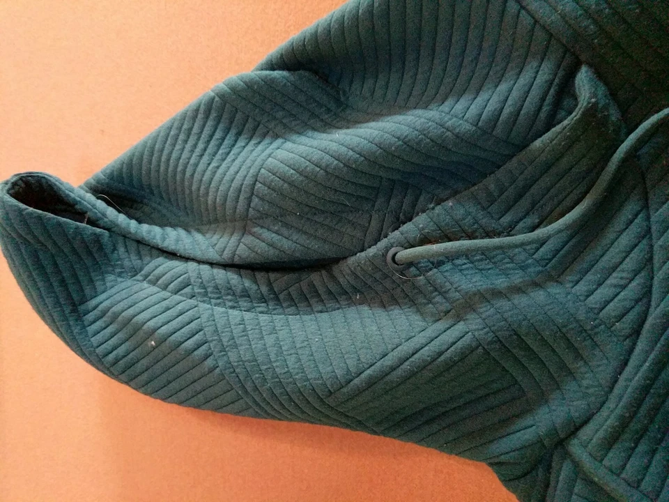 Sudadera con Capucha Té Verde Rayas Geométricas Manga Larga Bolsillos Foto 4 de 4