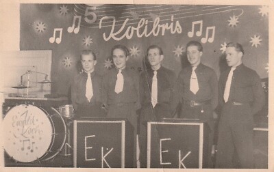 Foto AK Musiker Band Ewald Koch Die Kolibris Berlin Momentaufnahme 40/50er Jahre