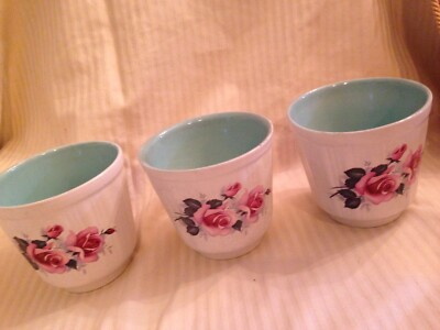 3 X VINTAGE ALTE FOLEY JAMES KENT KLASSISCHE PFLANZGEFÄSSE KLEINE ROSE MID CENTURY 1970er
