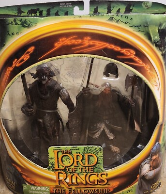 Lord Of The Rings Uruk Hai Warrior & Gimli Action Figure Toybiz 2001 | eBay