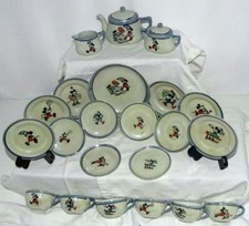 DISNEY 1930's 24 PIECE CHINA TEA SET-6 PLACE SETTINGS-EX. OR BETTER-RARE VERS.