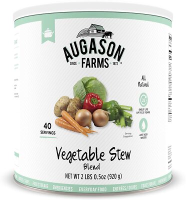 Augason Farms Vegetable Stew Blend 2lbs .5 oz #10 Can Emergency Survival 25 Year