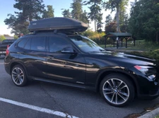 FIT FOR BMW X1 BLACK ALU TOP ROOF RACK CROSS BAR Flush Rail LOCKABLE 2009-2015