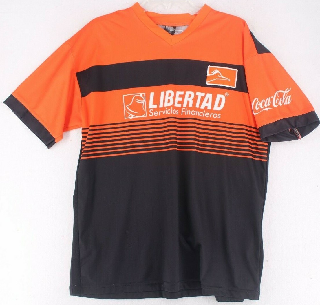 Libertad Soccer Coach Jersey Men’s Size Large V-neck Sponsored By Coke And Coron