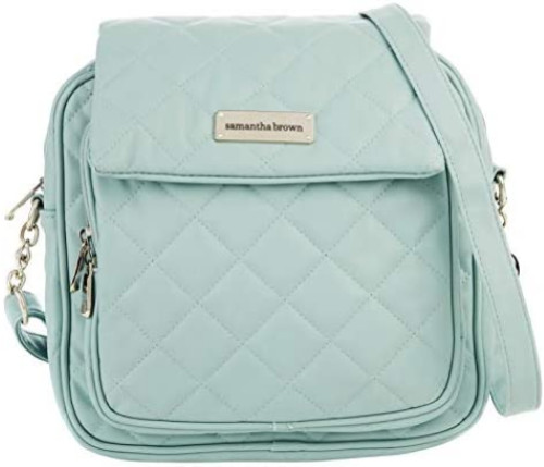 Стеганая сумка через плечо Samantha Brown с RFID-защитой светло-бирюзовая 8790₽