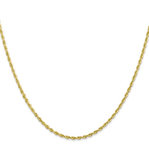 Real 10K Yellow Gold 2mm Diamond Cut Quadruple Rope Chain; 20 inch; Lobster - Picture 3 of 7