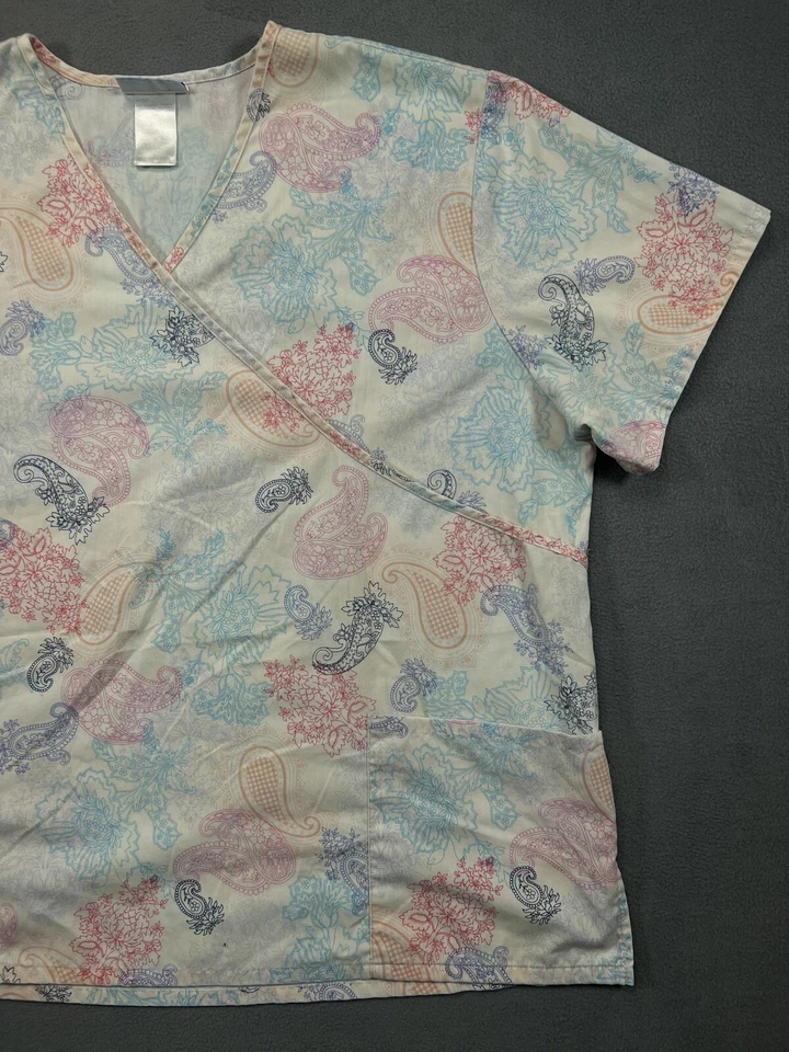 Blusa Médica SB Exfoliante Adulto 2X Rosa Cachemira Uniforme de Enfermería Camisa Bolsillos Foto 4 de 4