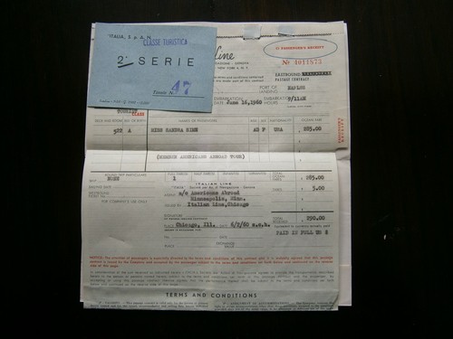 Italian Line Travel Trip Lot Ticket, labels, Newsletter 1960 - Imagen 4 de 4