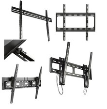 TV bracket Mount Ultra Slim Tilting Vertical Media Shelf Fixed Home Office VESA