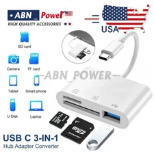 USB C 3 in 1 Hub Converter Type-C Adapter SD Card Reader for MacBook Pro Laptop