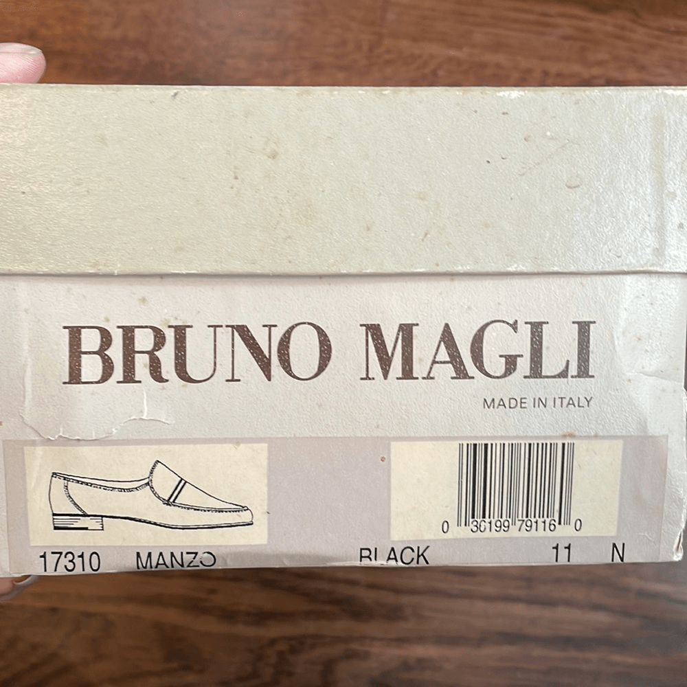 Vintage Bruno Magli Manzo black slip on loafers | eBay display picture 1