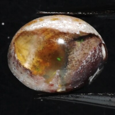 MEXICAN FIRE OPAL IN MATRIX 11 x 9 MM OVAL CABOCHON ALL NATURAL F-788