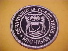 MICHIGAN D.O.C. POLICE PATCH SHOULDER SIZE UNUSED 3 X 3   BLACK