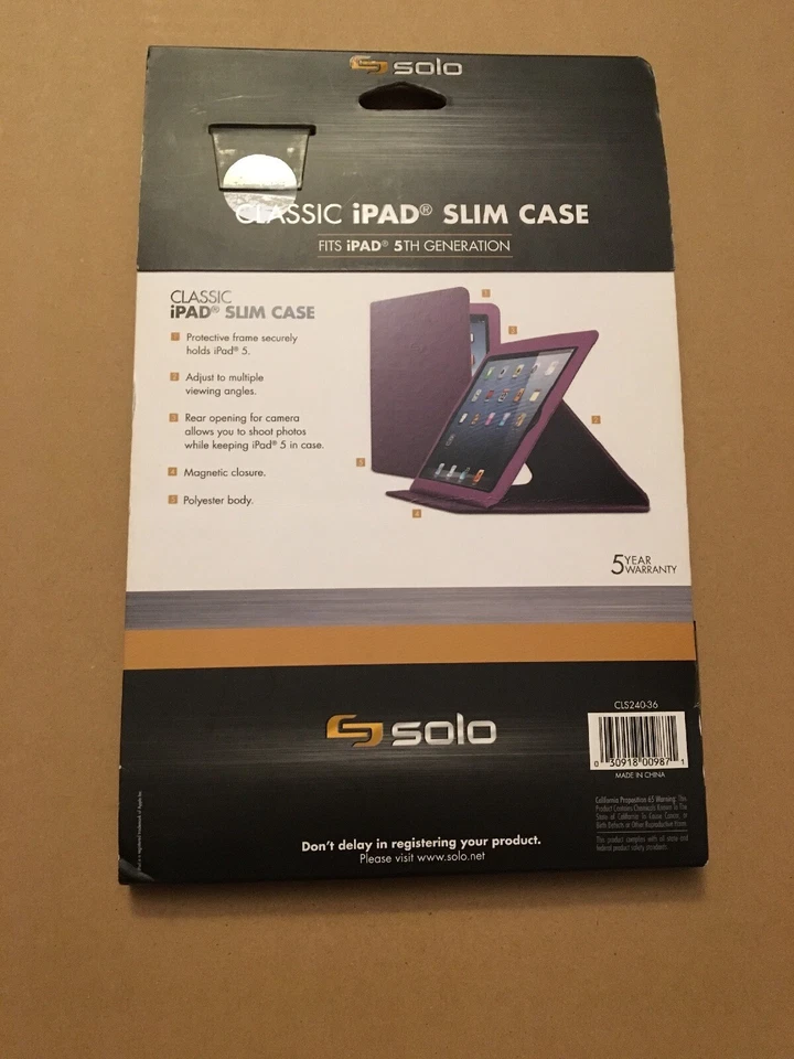 G SOLO CLASSIC SLIM CASE FOR IPAD AIR AND IPAD 5TH GENERATION PURPLE COLOR - Image 4 of 4