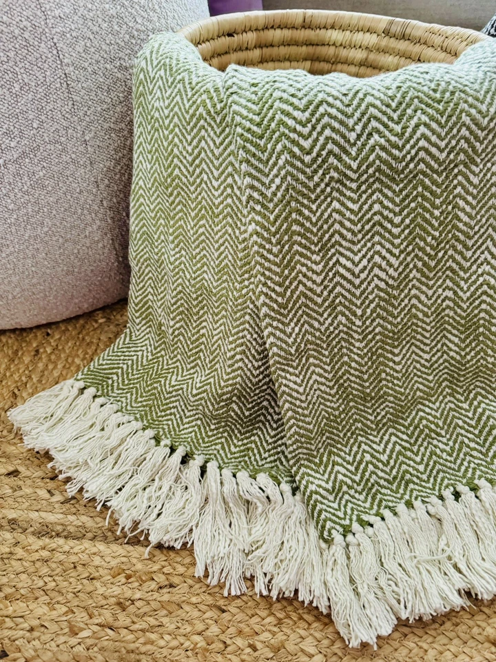 100% Cotton Sofa/Couch/ Bed Throw Weighted Heavy Throw Blanket | Lounge Blanket