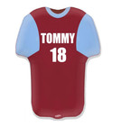 Football shirt PERSONALISED 24" foil balloon air or helium fill Claret /Burgundy