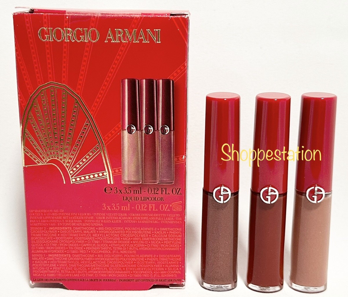GIORGIO ARMANI Lip Maestro Liquid Matte Lipstick Trio Set Shade