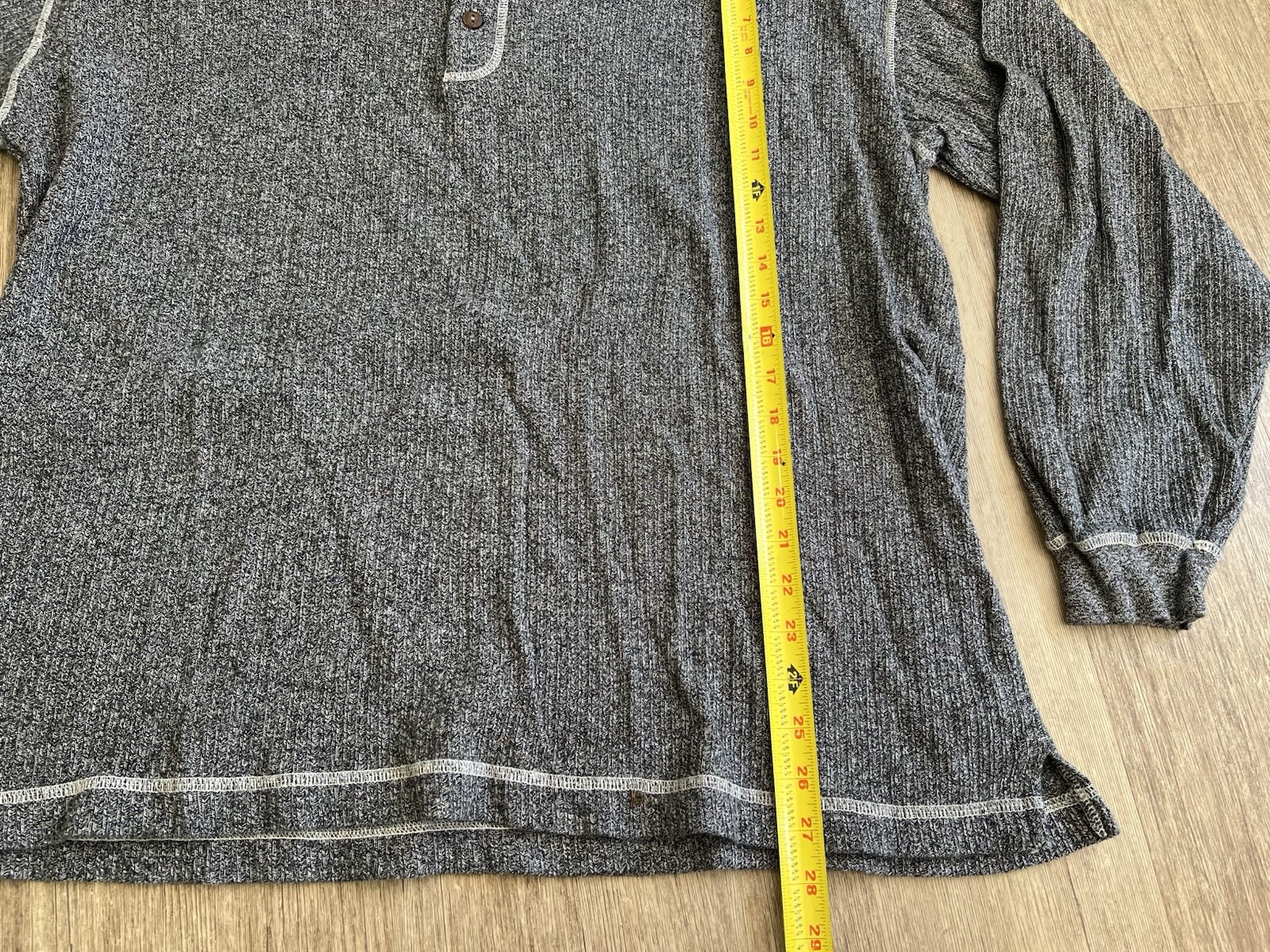 Express Gray Quarter Button-Down Sweater Long Sle… - image 5