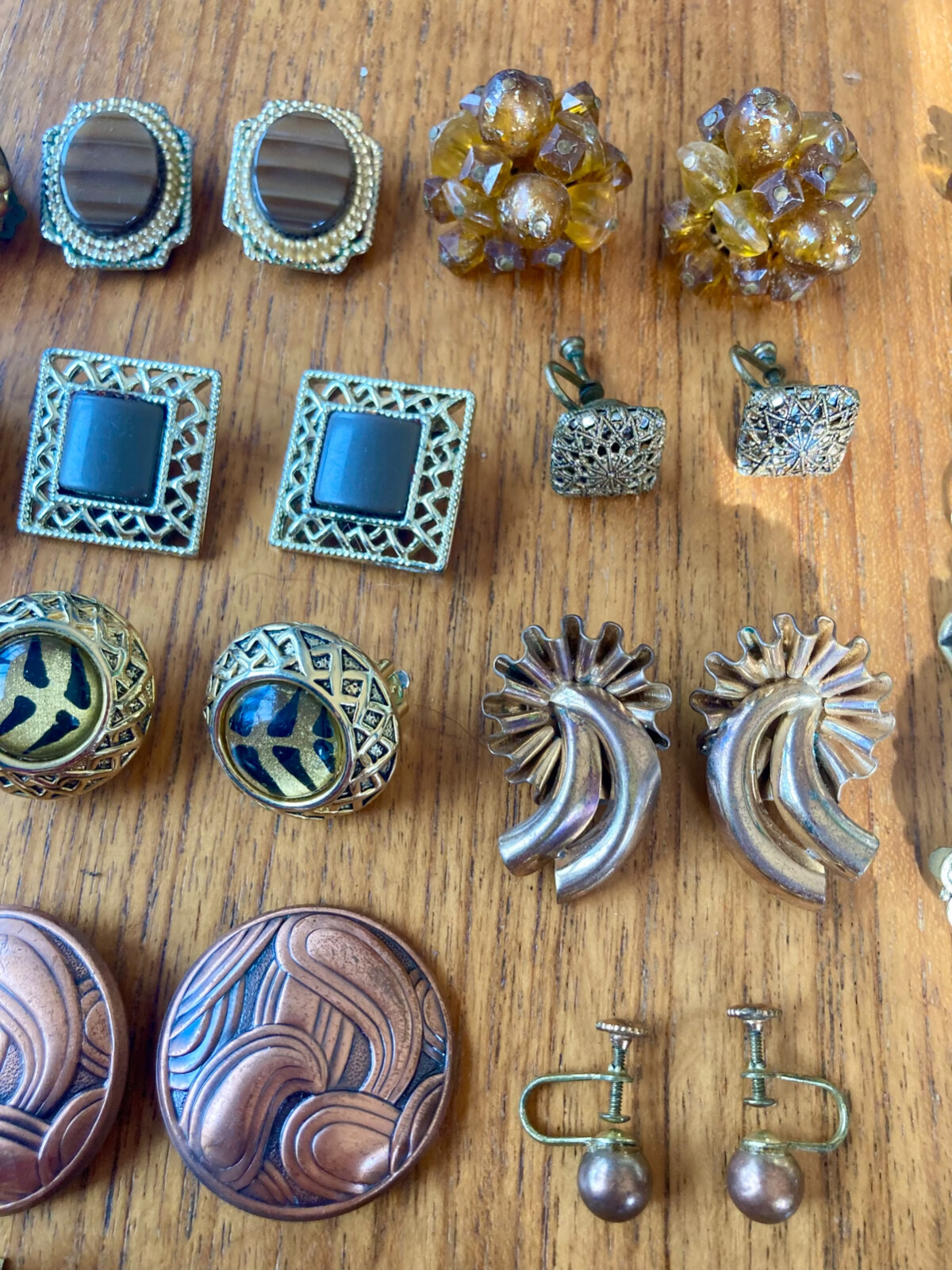 Vintage clip earring lot 26 pairs of Mixed clip on & screw backs eBay