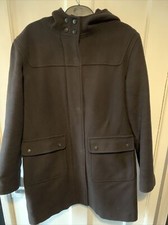 Henri Lloyd Black 80% Wool Warm Duffle Coat. Size 4 Women's Uk Size 10/12