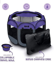 Ruff 'N Ruffus Portable Pet Playpen Foldabr Medium 29" x 29" x 17" With Petbowl