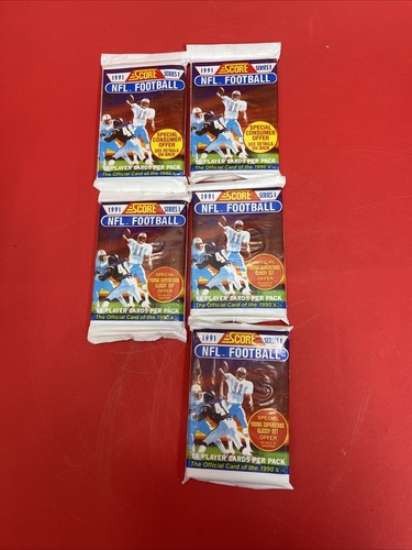 Vintage (34) 1991 Score Football Series 1 -2 16 Card Pack Lot - Bild 5 von 8