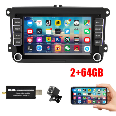 64GB Android15 DAB+ Autoradio GPS Navi für VW Polo GOLF 5 6 Plus Touran + Kamera