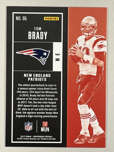 Tom Brady 2017 Panini Contenders - Season Ticket #95 New England Patriots - Picture 2 of 2