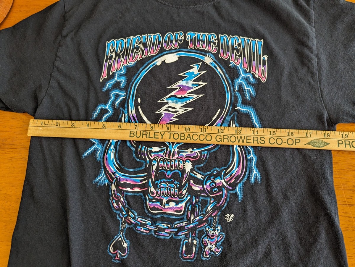 Grateful Dead Friend of the Devil T-Shirt Mens Medium Black Skull
