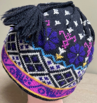 vtg Nordica fair isle knit tassel beanie ski hat 100% wool  display picture 1