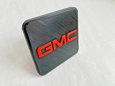 GMC Tow Hitch Cover/Plug/Cap for 2" & 1.25" Receivers - Red on Black