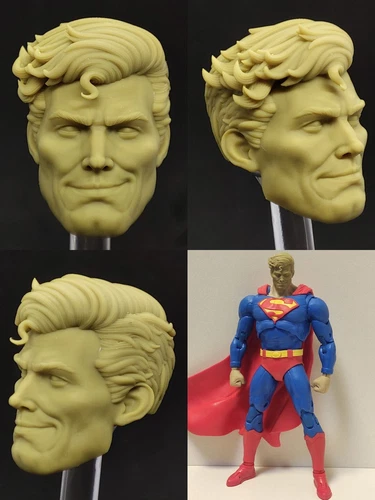 1/12 Painted Hush Superman Comics Custom Head Carved Fit 6'' Mafex Action Figure