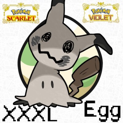 Mimikyu XXXL Shiny Egg Lv. 1 6IV Jumbo Mark Alpha Size Pokemon Scarlet Violet SV