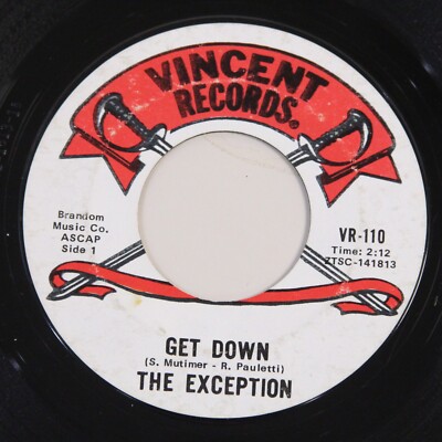 Exception 45 rpm Get Down & This Time Boy Northen Soul Vincent Records