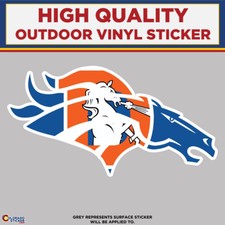 Denver Broncos Old School D Inside Horse Head, High Quality Vinyl Stickers