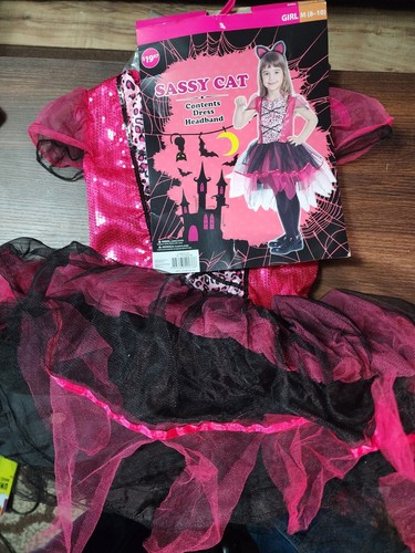 Déguisement Halloween fille chat impertinent rose déguisement Halloween neuf taille M (8-10) - Photo 1/2