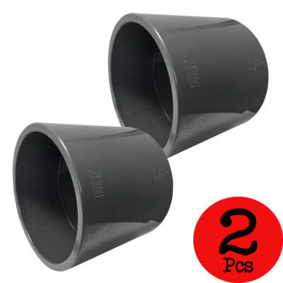 Lot of 2 PCS Sch 80 PVC 8 Inch Straight Coupling Socket Connect