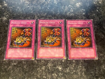 3X Reckless Greed SD2-EN027 - Yugioh Yu Gi Oh! 3 Playset Mixed
