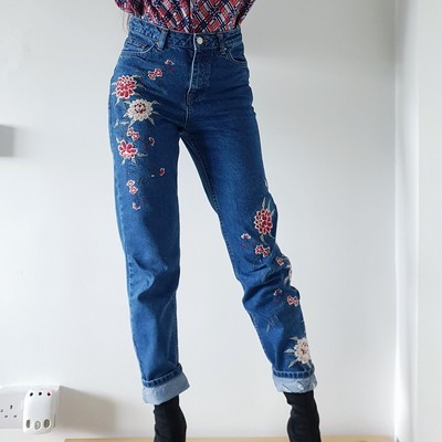 floral mom jeans