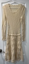 PHILOSOPHY LORENZO SERAFINI Ivory/ Cream Color Crochet Dress Size US 6