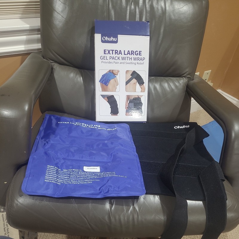 Ohuhu Extra Large Gel Pack With Wrap Provides Pain & Swelling Relief