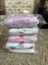 Lot 5 Cloth Diapers Elephant Colors Pattern Alva Baby Inserts NEW