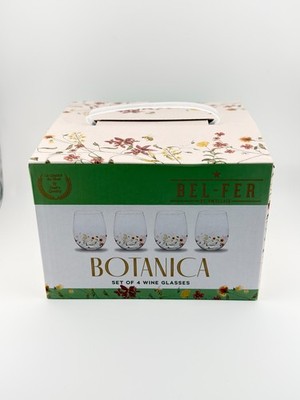 Bel-Fer by Dwellsix Botanica Stemless Wine Glasses   Set of 4
