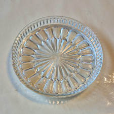 Glas-Untersetzer rund transparent mit Sternmuster, &Oslash; ca. 8 cm, dekorativ
