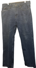 Lee Mens Regular Fit Straight Leg Jeans Dark Wash Denim Indigo 100 Cotton 36x30