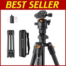 Compact 64" Camera Tripod, 163cm Height, 8kg Load Capacity