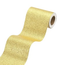 4" x 118" Gold Glitter Wallpaper Border, Peel and Stick Sparkle Paper Border