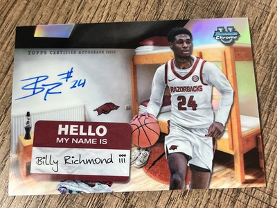 #ad 2024 25 Bowman U Chrome Campus Dorms Sig Billy Richmond III On Card Auto SP $50.00