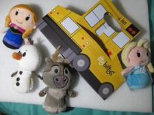 Set of 4 Hallmark Itty Bittys Disney Frozen Olaf Anna Elsa Sven Plush 4" bus
